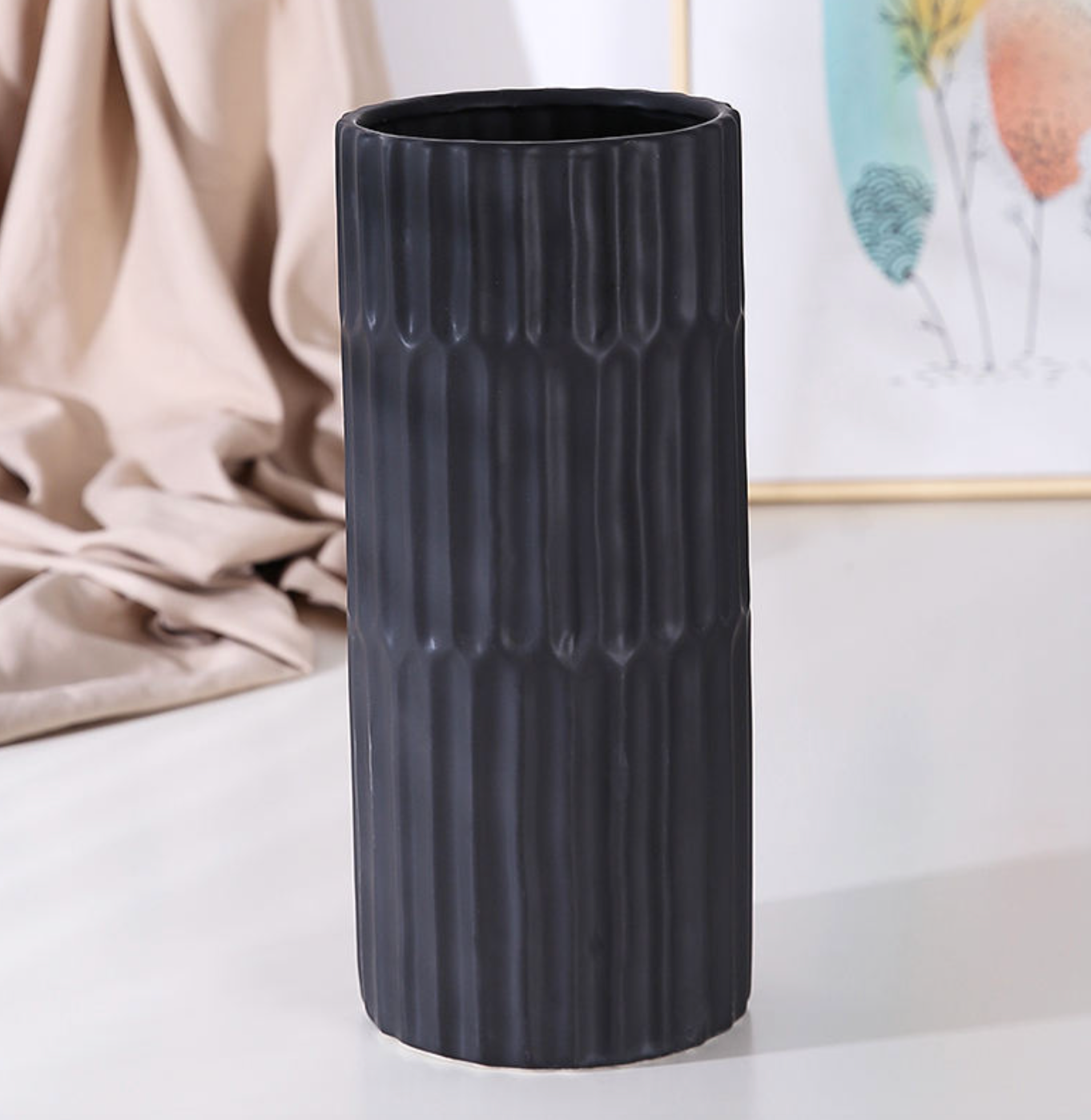 Modern Line Cylinder Decorative Vase Pot