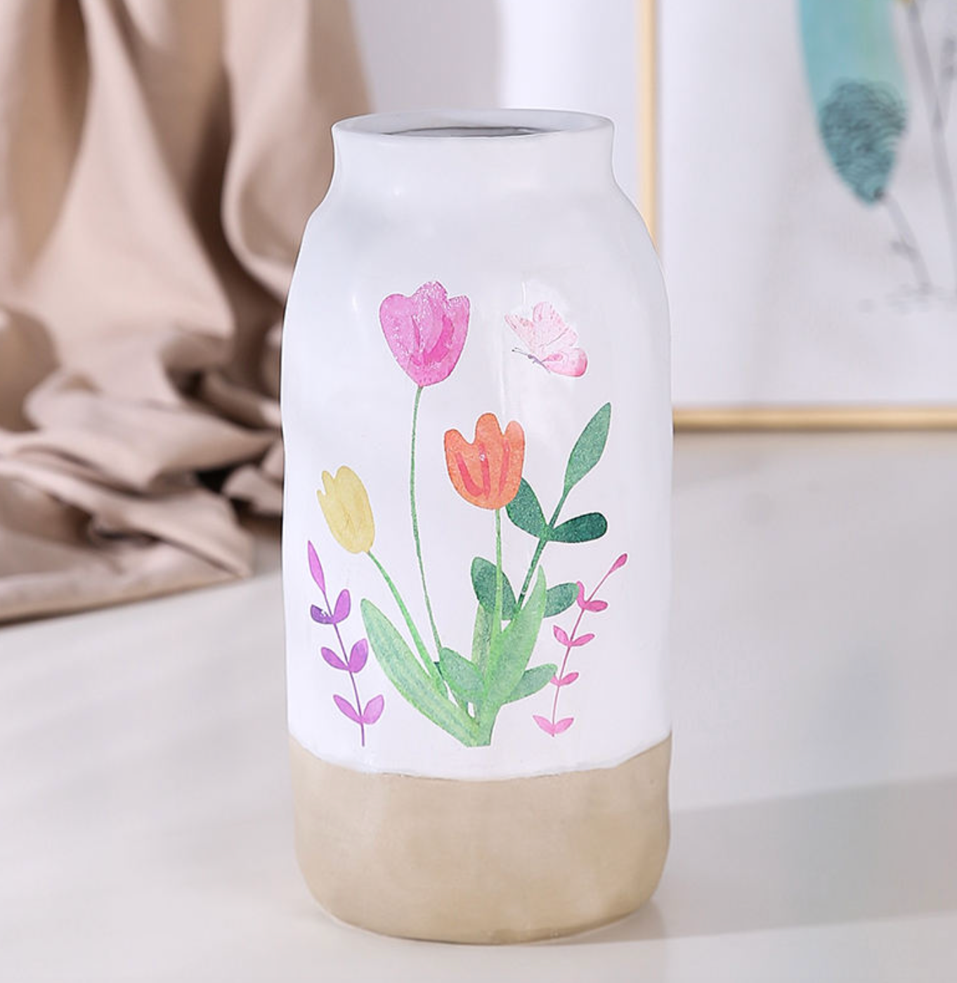 Modern Line Cylinder Decorative Vase Pot