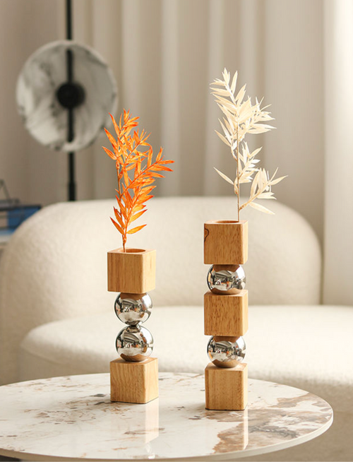 Geometric Flower Arrangement Vase