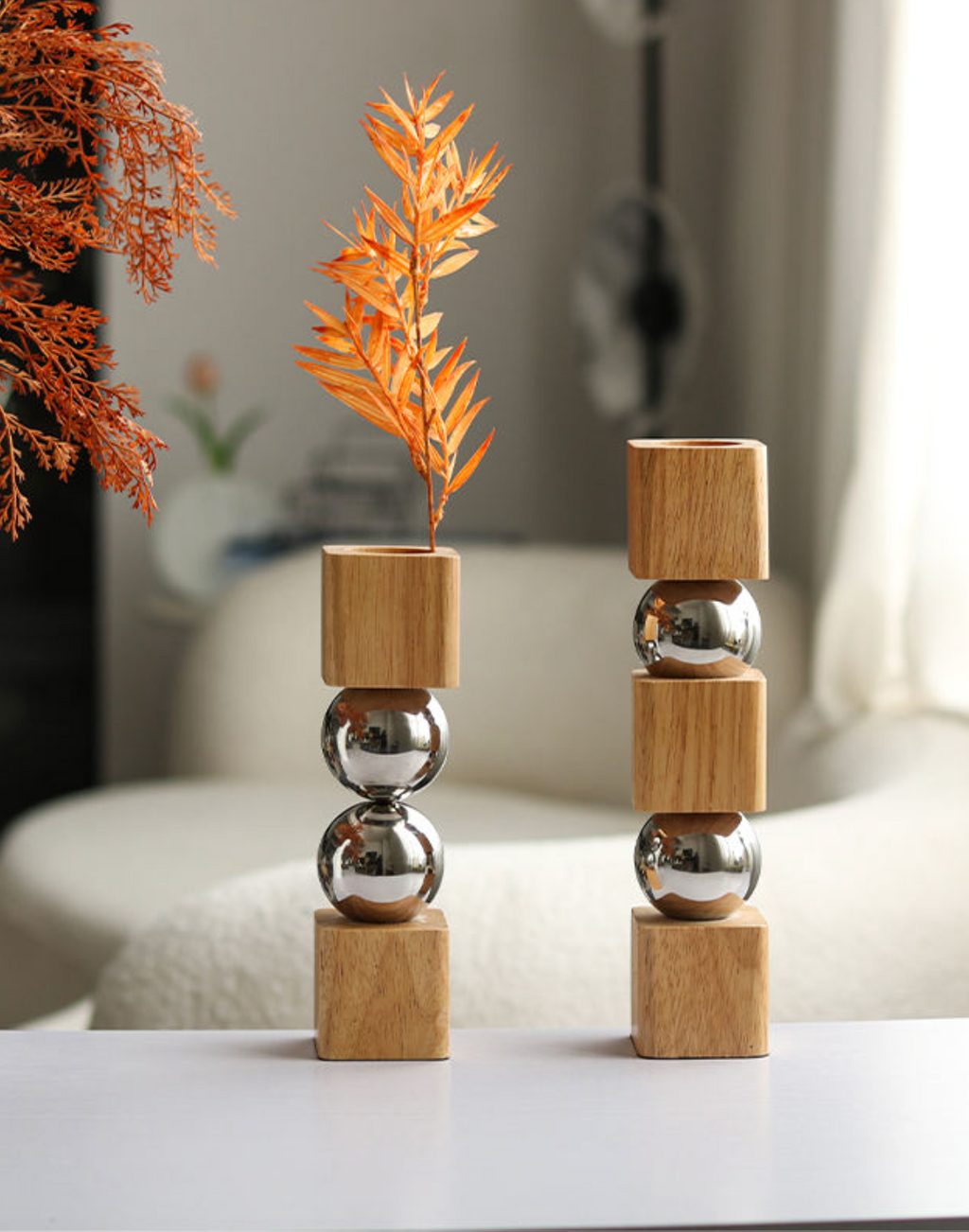 Geometric Flower Arrangement Vase