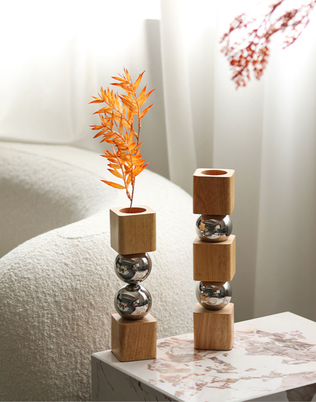 Geometric Flower Arrangement Vase