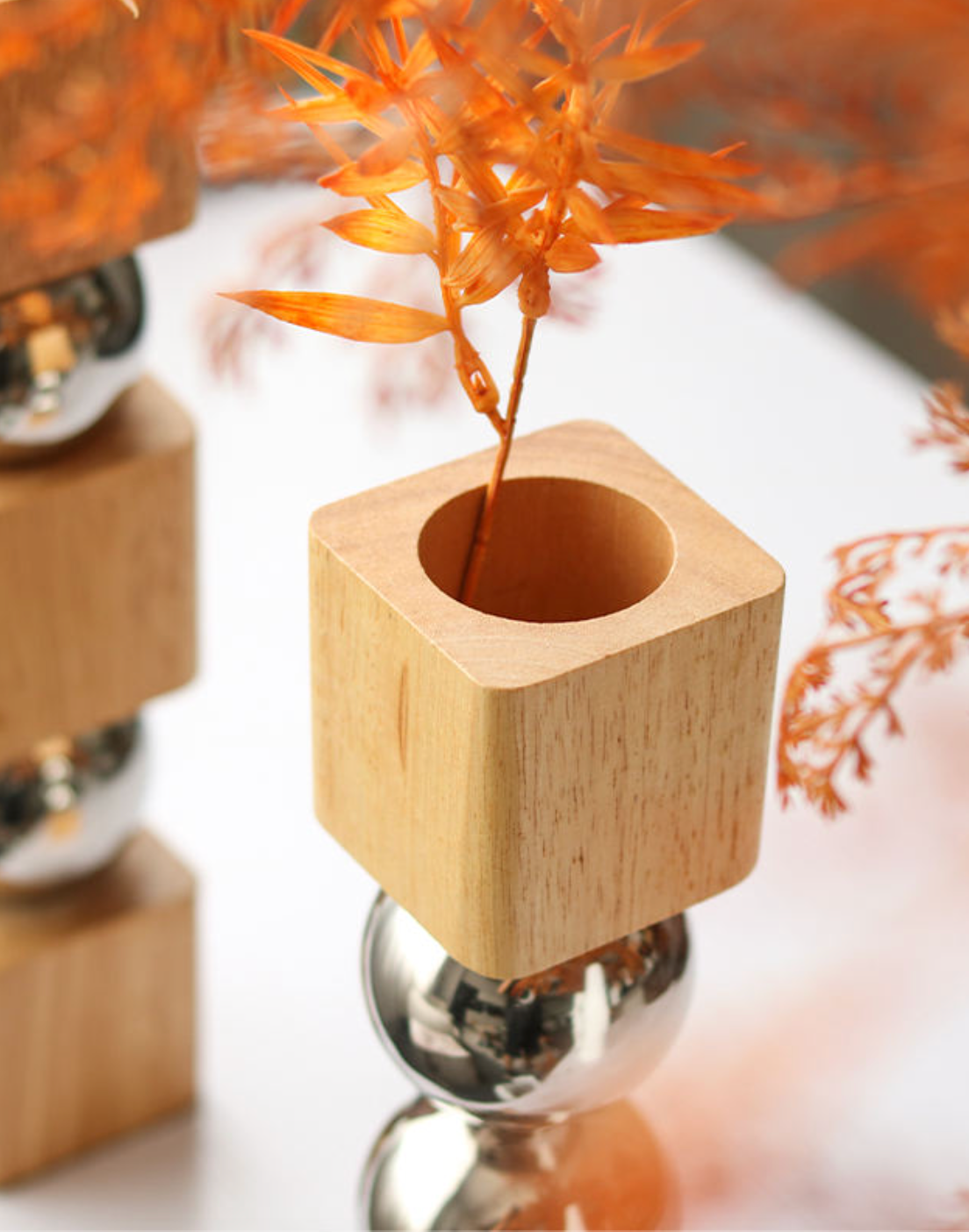 Geometric Flower Arrangement Vase