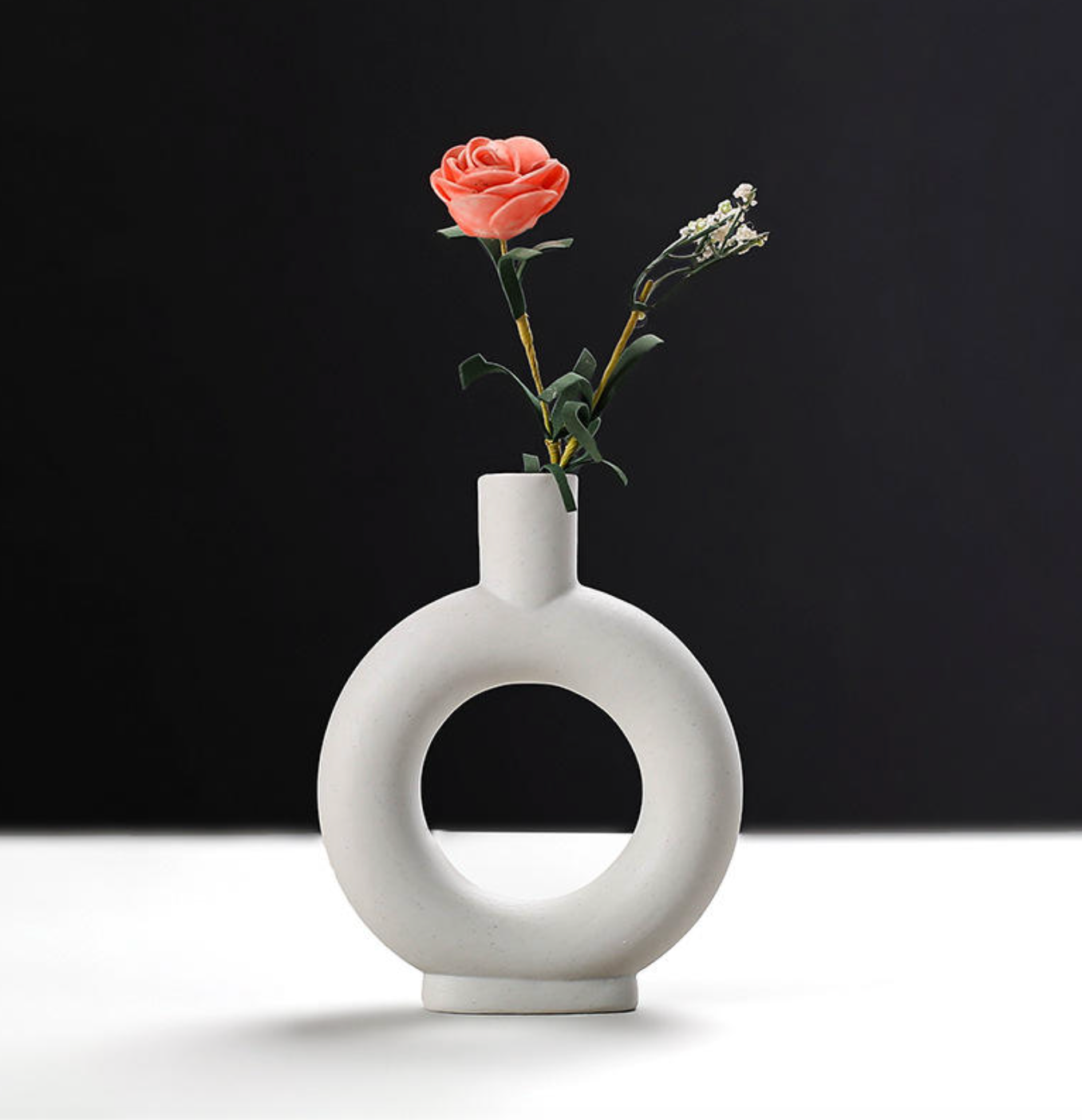 Nordic Ceramic Circular Hollow Vase