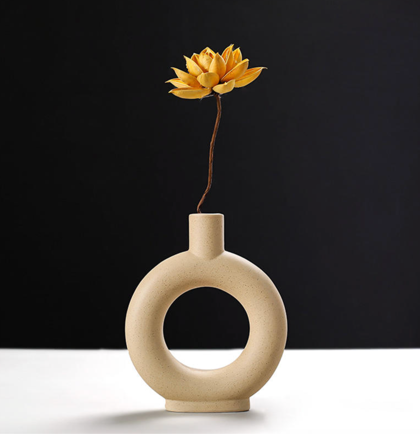 Nordic Ceramic Circular Hollow Vase