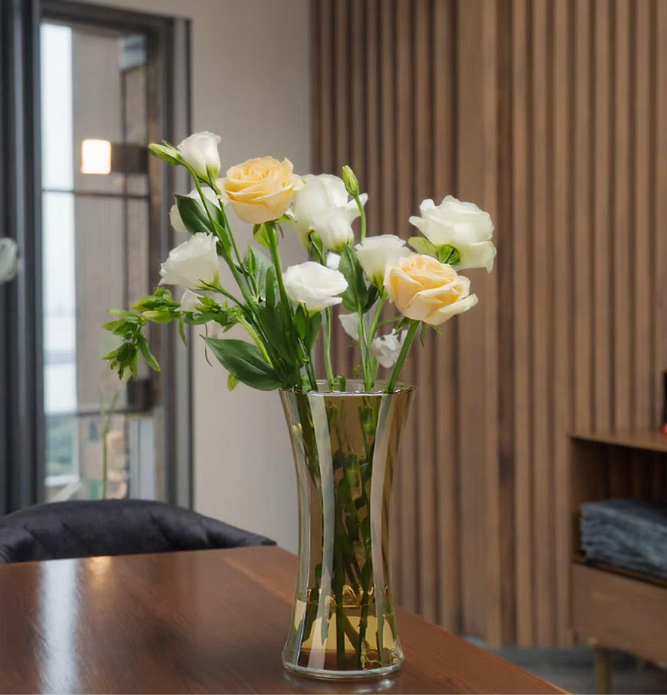 Luxury Glass & Crystal Flower Vase