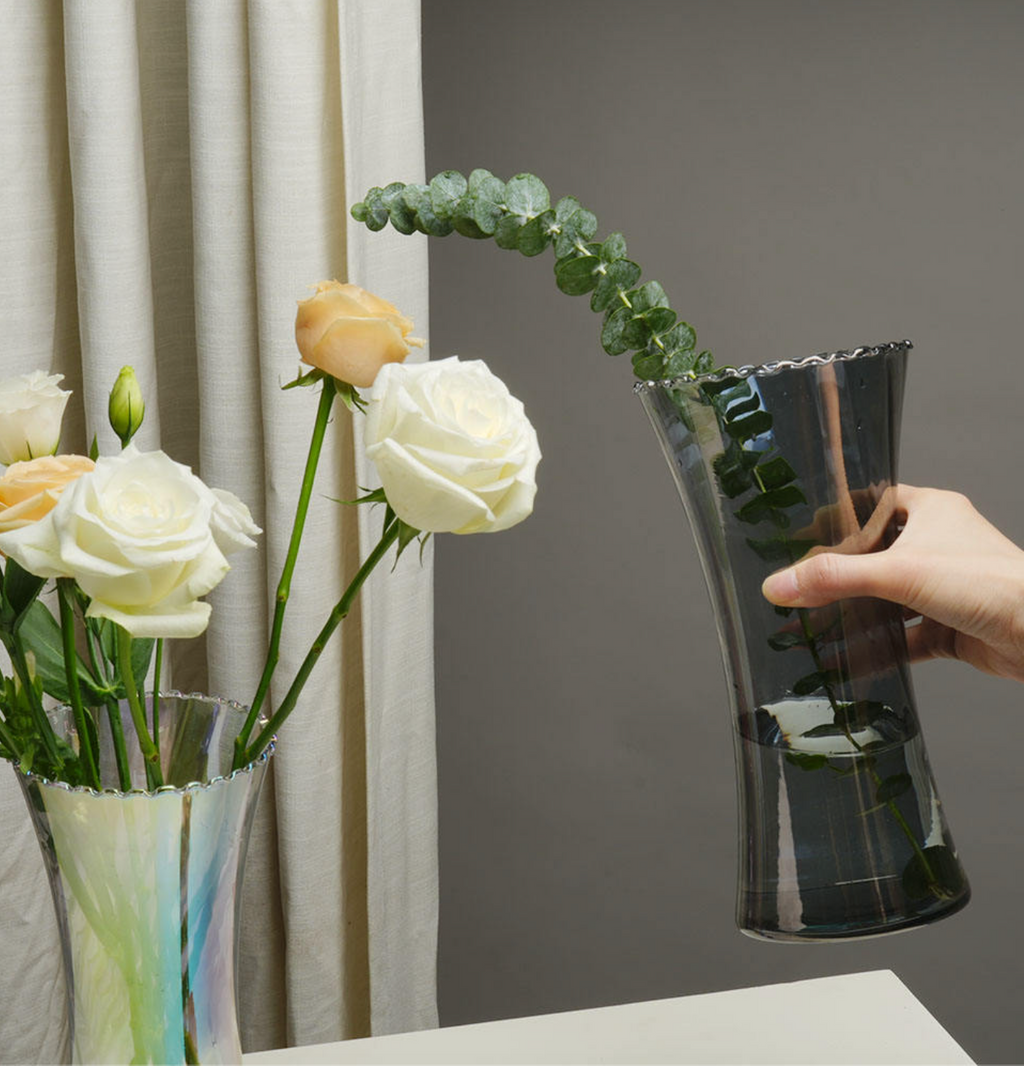 Luxury Glass & Crystal Flower Vase