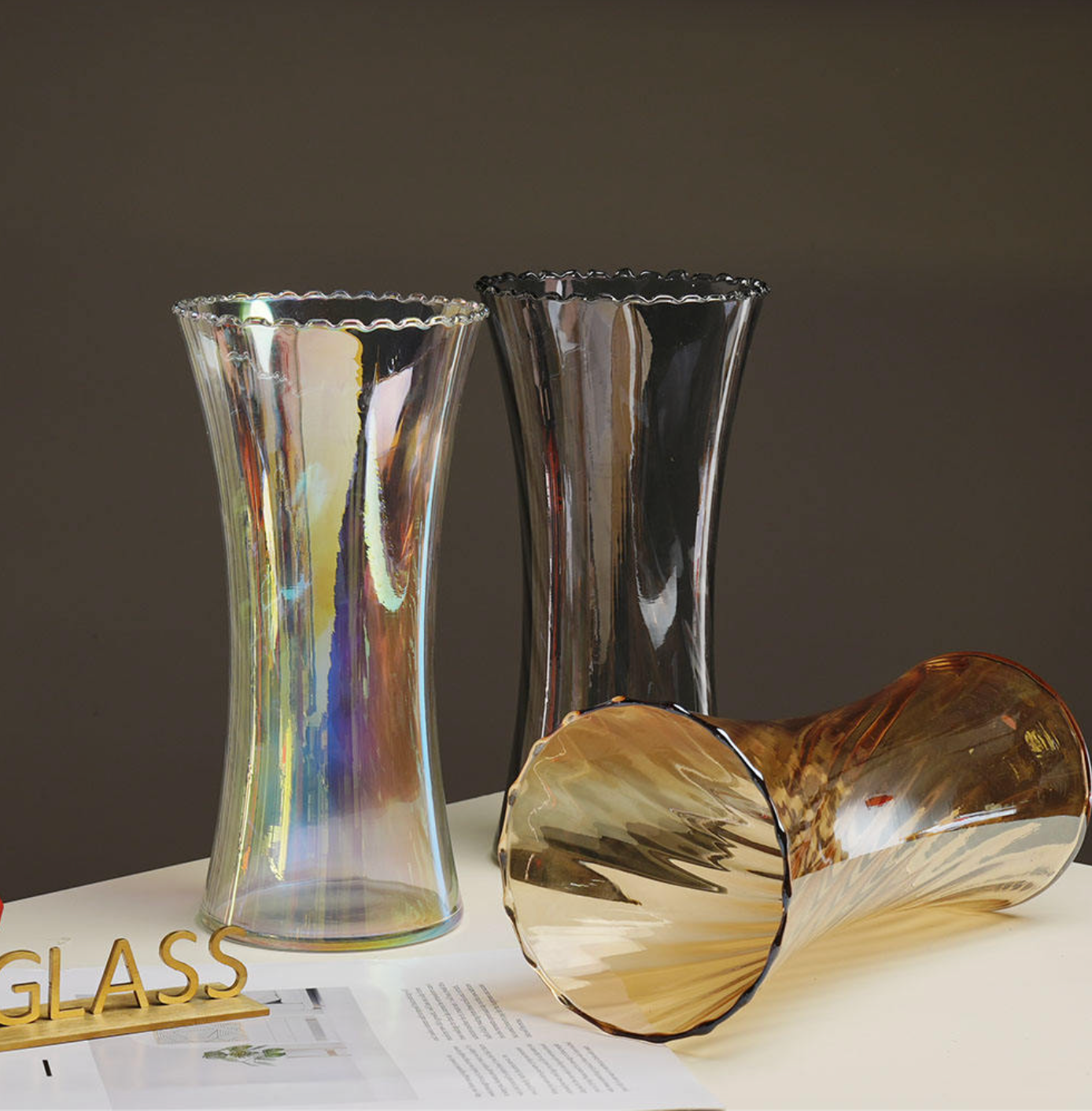 Luxury Glass & Crystal Flower Vase